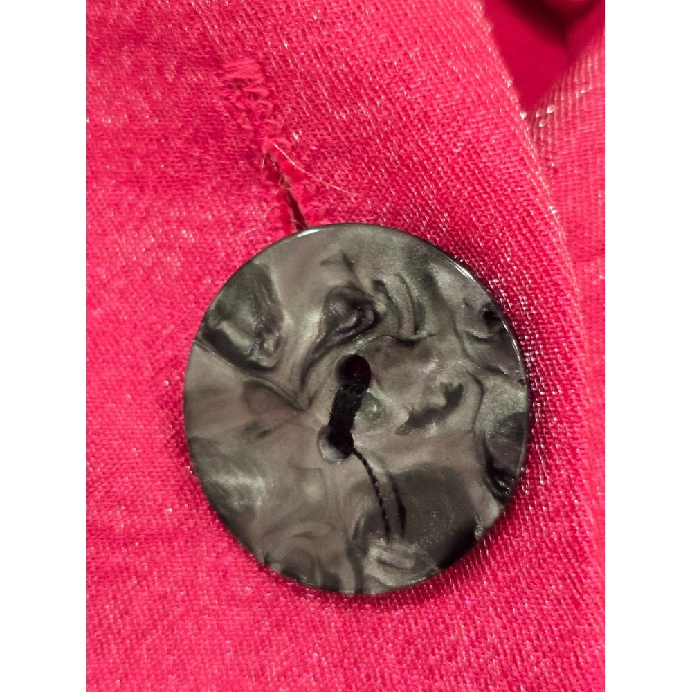 Damee Womens Size L Jacket Hot Pink Shimmer Artsy Button Up wired Collar Swing - Picture 6 of 12